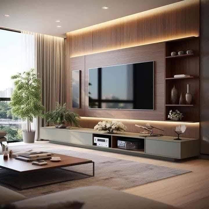 Choosing right colors for trendy tv unit living room